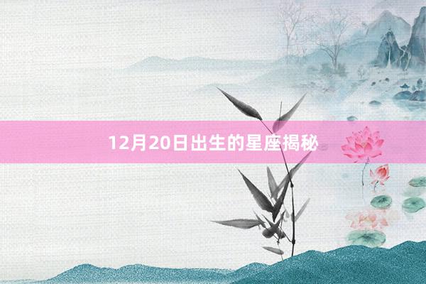 12月20日出生的星座揭秘